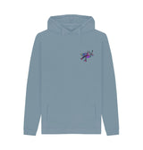 Stone Blue Mens Cartoon Character Flying V Hoodie