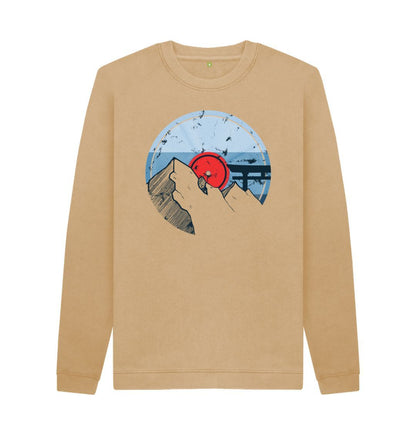 Sand Mens Vinyl Record Mountain Sweatshirt