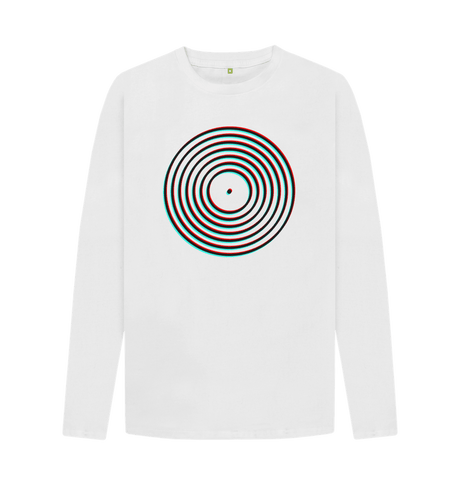 White Vinyl Outline Mens Long Sleeve T-Shirt
