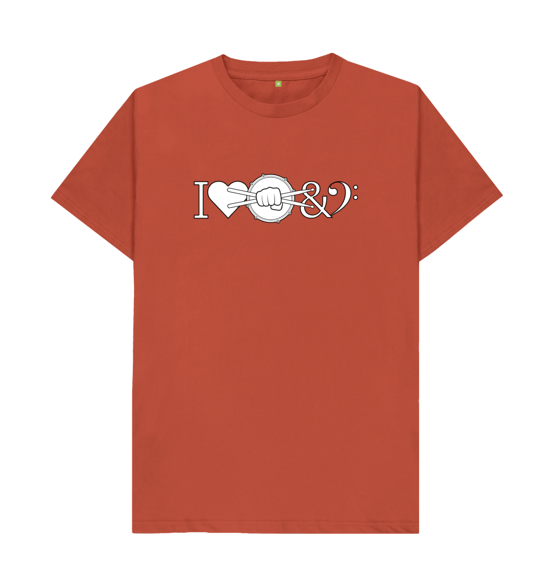 Rust I Love Drum & Bass Graphic T-Shirt