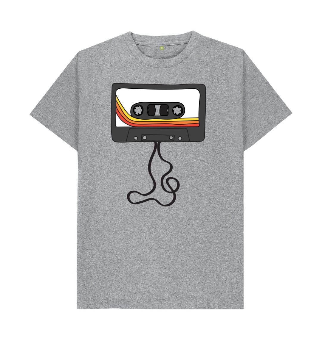 Athletic Grey Mens Unwound Cassette Graphic T-Shirt