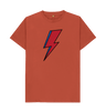 Rust David Bowie Lightning Bolt Mens T-Shirt