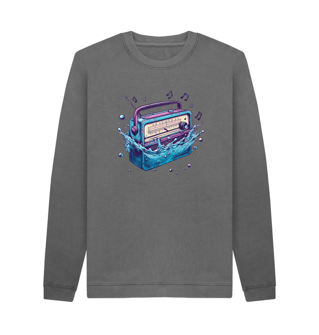 Slate Grey Printed Sweater Front