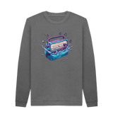 Slate Grey Printed Sweater Front
