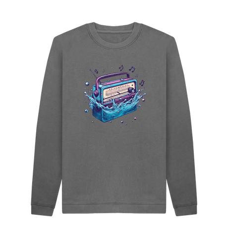 Slate Grey Printed Sweater Front