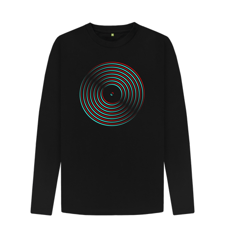 Black Vinyl Outline Mens Long Sleeve T-Shirt