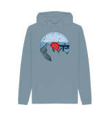 Stone Blue Printed Hoody Front