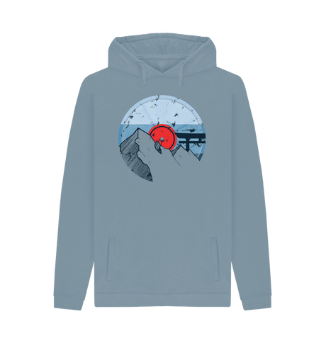 Stone Blue Printed Hoody Front