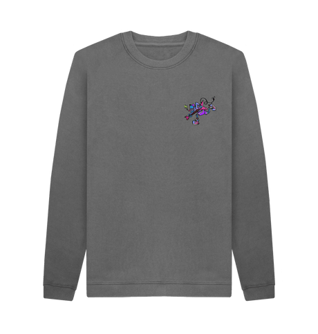 Slate Grey Printed Sweater Front