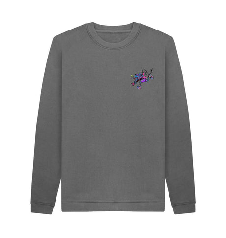Slate Grey Mens Cartoon Character Flying V Sweater