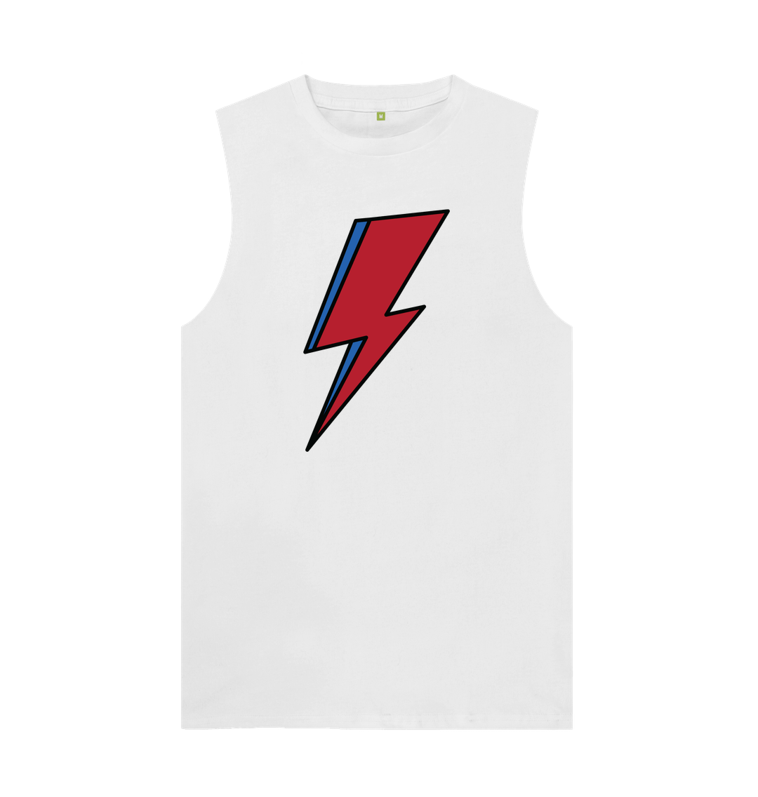 White David Bowie Lightning Bolt Mens Vest