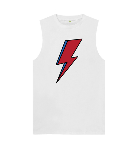 White David Bowie Lightning Bolt Mens Vest