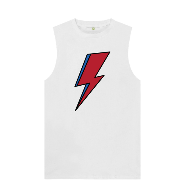 White David Bowie Lightning Bolt Mens Vest