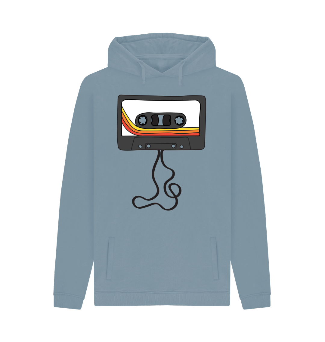 Stone Blue Printed Hoody Front