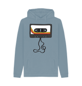 Stone Blue Printed Hoody Front
