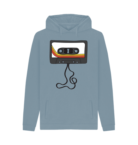 Stone Blue Printed Hoody Front