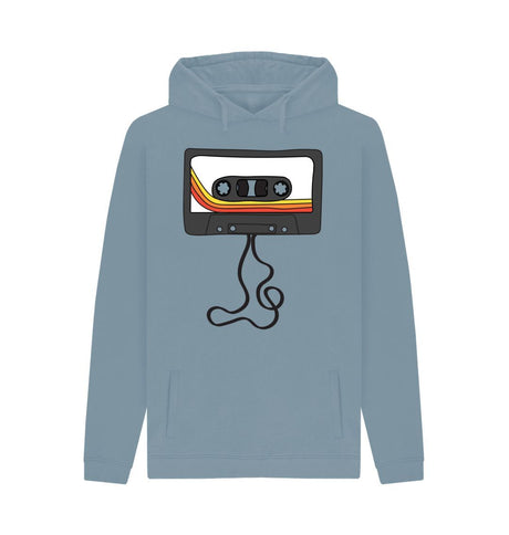 Stone Blue Mens Unwound Cassette Graphic Hoodie