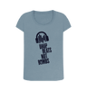 Stone Blue \"Drop Beats Not Bombs\" Women's Scoop Neck T-Shirt