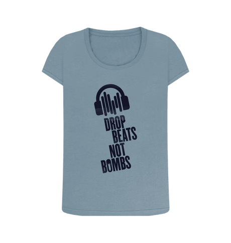 Stone Blue Printed T-shirt Front