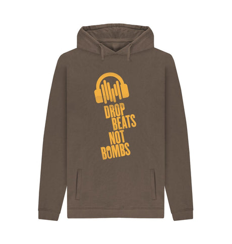 Chocolate Drop Beats Not Bombs Sound Shirts Yellow Logo Mens Hoodie