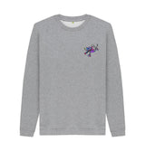 Light Heather Mens Cartoon Character Flying V Sweater