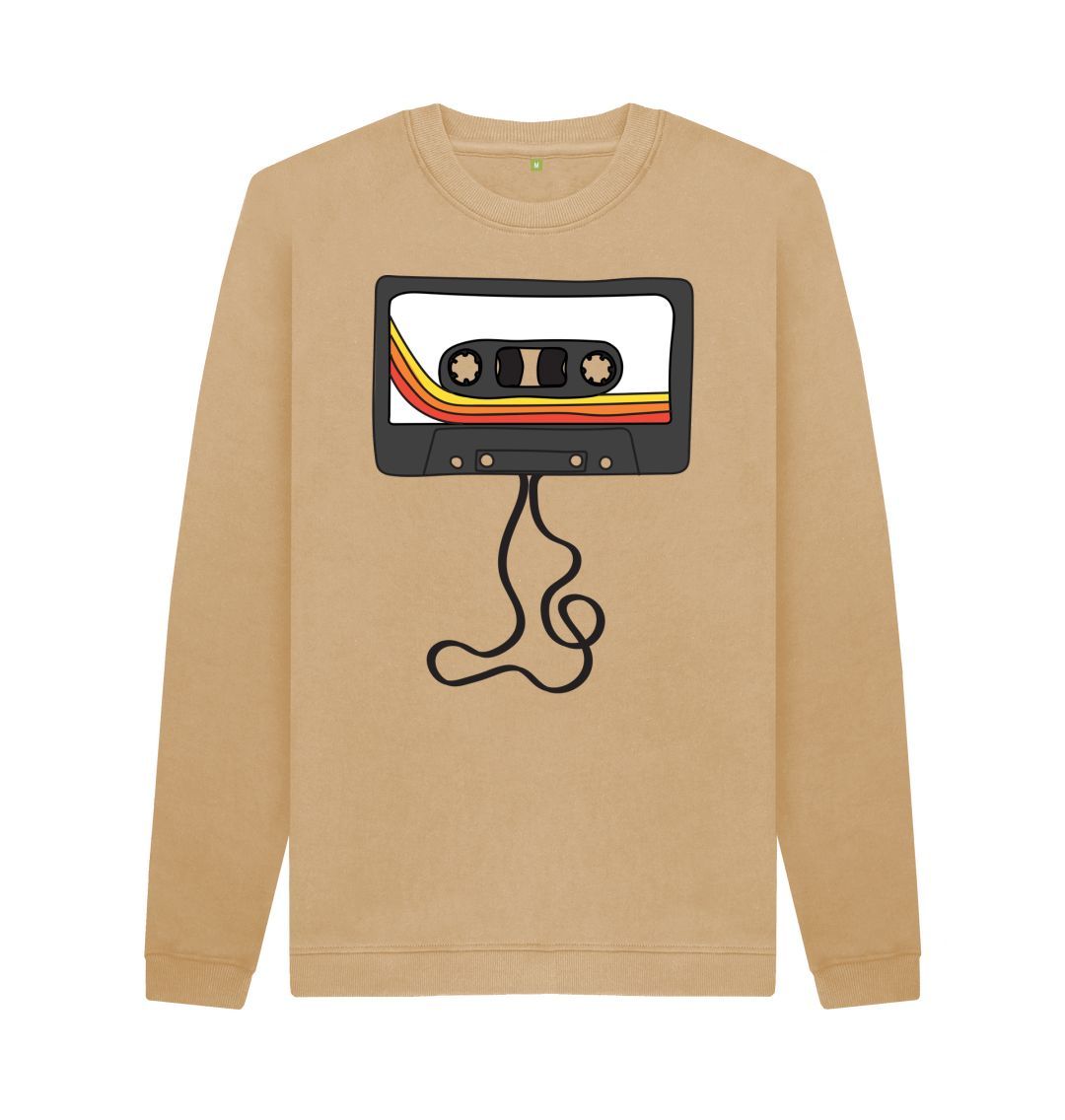 Sand Mens Unwound Cassette Graphic Sweatshirt