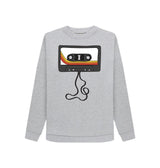 Light Heather Womens Unwound Cassette Graphic Sweatshirt