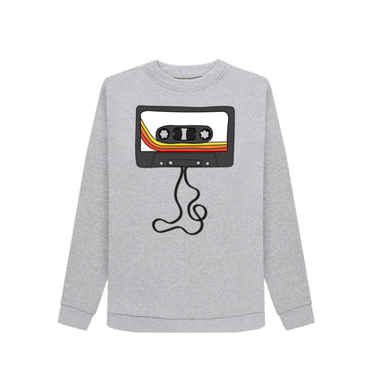 Light Heather Womens Unwound Cassette Graphic Sweatshirt