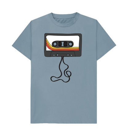 Stone Blue Mens Unwound Cassette Graphic T-Shirt