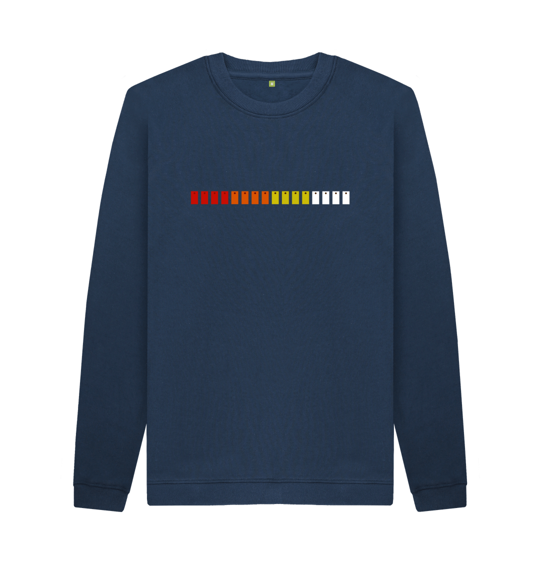 Navy Blue Printed Sweater Front