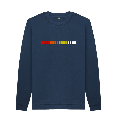 Navy Blue Printed Sweater Front