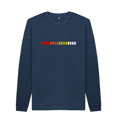 Navy Blue Mens TR-808 Simple Pad Sweater