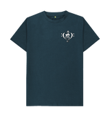 Denim Blue Combined Clef Heart Symbol Graphic Mens T-Shirt
