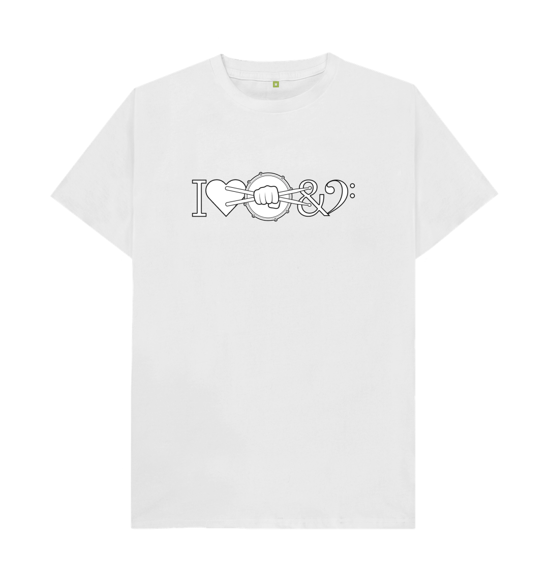 White I Love Drum & Bass Graphic T-Shirt
