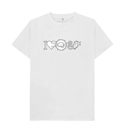 White I Love Drum & Bass Graphic T-Shirt