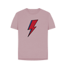 Mauve David Bowie Lightning Bolt Womens T-Shirt