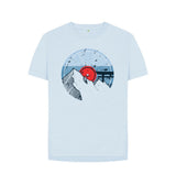 Sky Blue Womens Vinyl Record Mountain T-Shirt