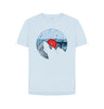 Sky Blue Womens Vinyl Record Mountain T-Shirt