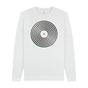 White Mens Vinyl Record Outline Sweatshirt