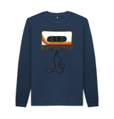 Navy Blue Printed Sweater Front