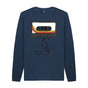 Navy Blue Mens Unwound Cassette Graphic Sweatshirt