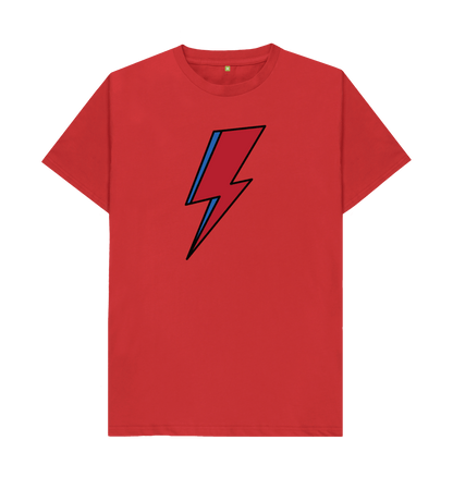 Red David Bowie Lightning Bolt Mens T-Shirt