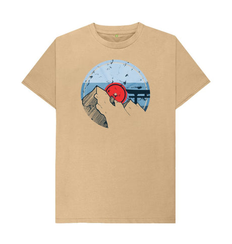 Sand Mens Vinyl Record Mountain T-Shirt