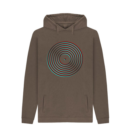 Chocolate Mens Vinyl Record Outline Hoodie