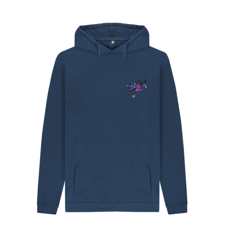 Navy Printed Hoody Front