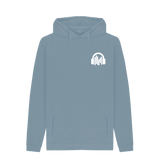 Stone Blue Printed Hoody Front