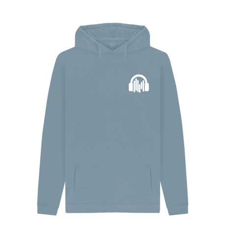 Stone Blue Printed Hoody Front