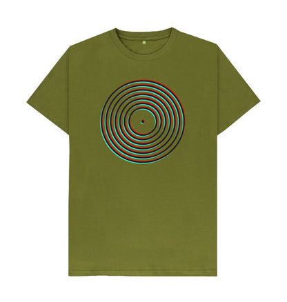 Moss Green Vinyl Record Outline T-Shirt