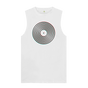 White Vinyl Record Outline Mens Vest