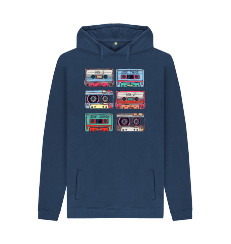 Navy Printed Hoody Front
